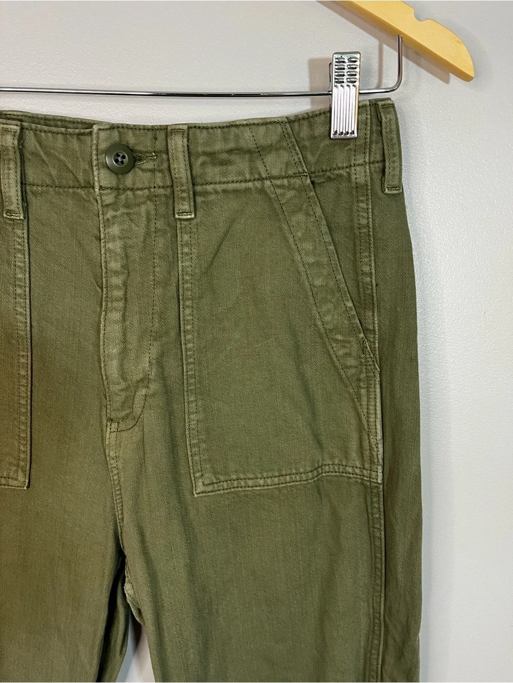 Aritzia Denim Forum Olive Green Cotton 90’s Utility High Rise Loose Jean 26 - Picture 4 of 15